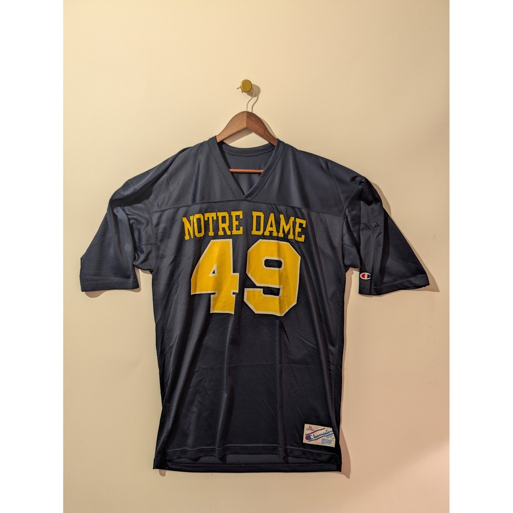 Champion Football Jersey Mens XL Blue Excellent Notre Dame 49 Vintage Sportswear